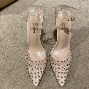 NWOT - clear heels never worn